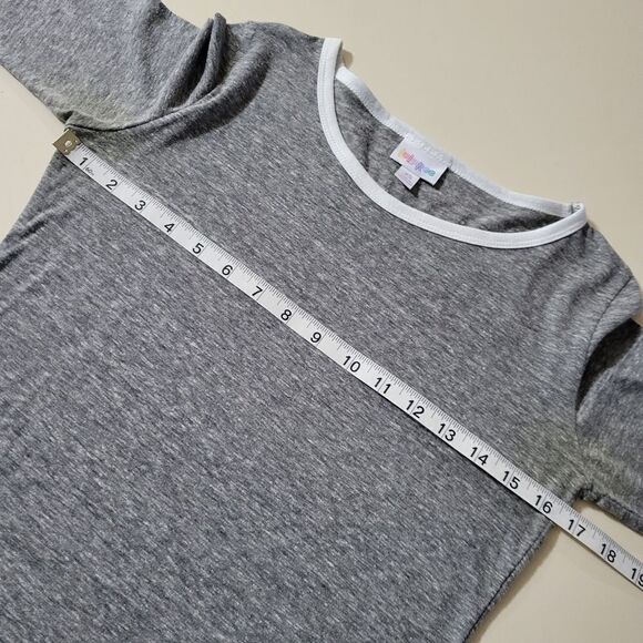 LuLaRoe Women's Gray Julia Midi Tshirt Dress - Picture 3 of 9